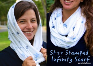 Star Stamped Infinity Scarf | sarahdivi.com
