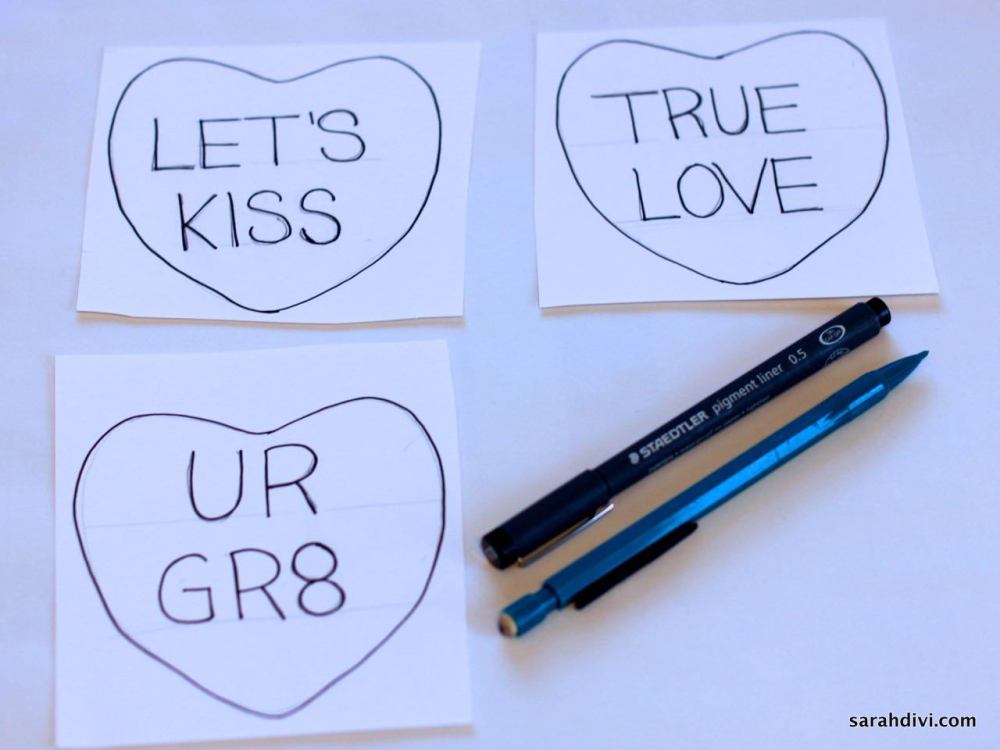 Conversation Heart Embroidered Art | Valentine's Day Tutorial | sarahdivi.com