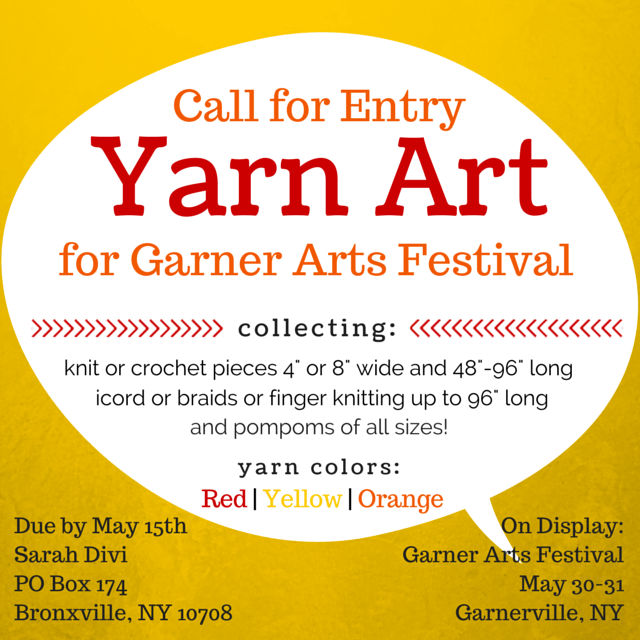 Yarn Art Call for Entry | Garner Arts Festival | SarahDivi.com